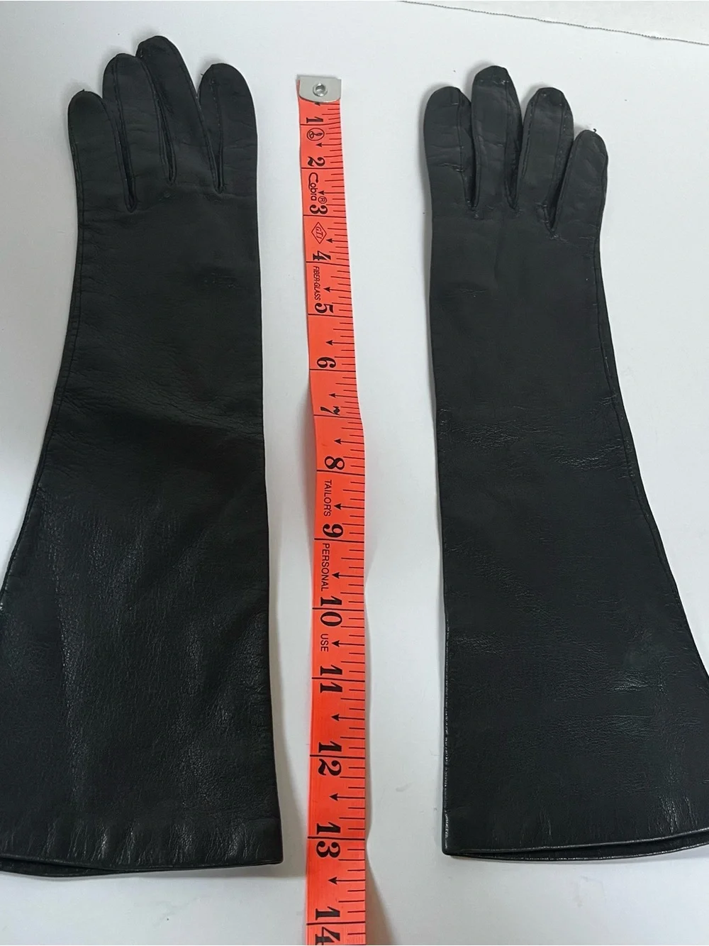 Vintage Van Raalte Silk Lined Long 13” Leather Gloves